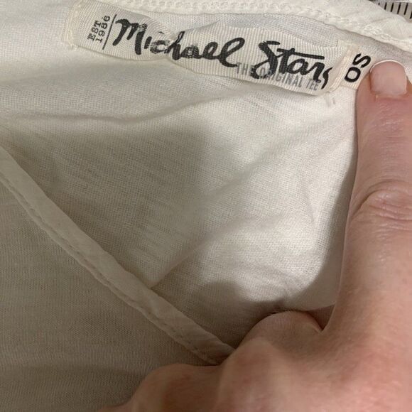 Michael Stars Womens Solid White Short Sleeve Top Xs Small Medium Large XL - Picture 3 of 5